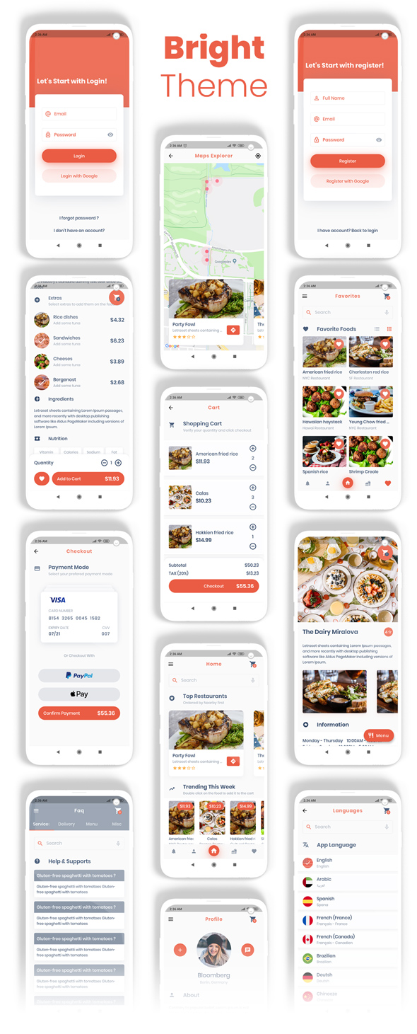 Multi Restaurants Flutter Template + PHP Laravel Admin  