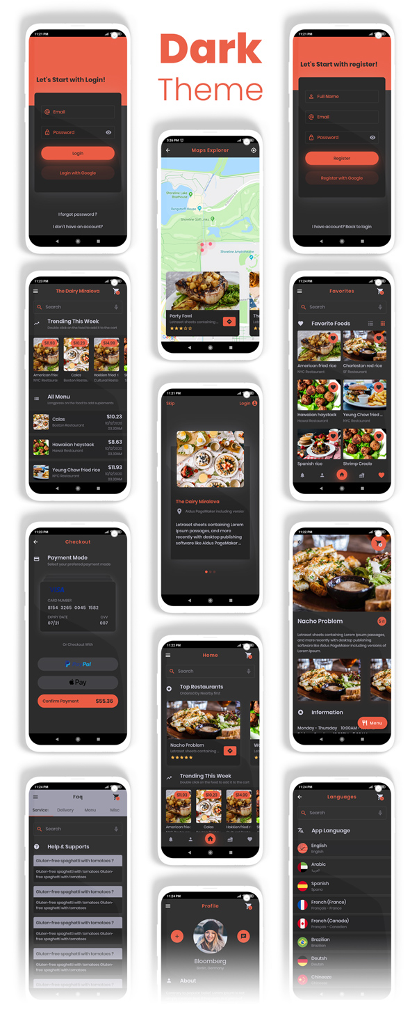 Multi Restaurants Flutter Template + PHP Laravel Admin  